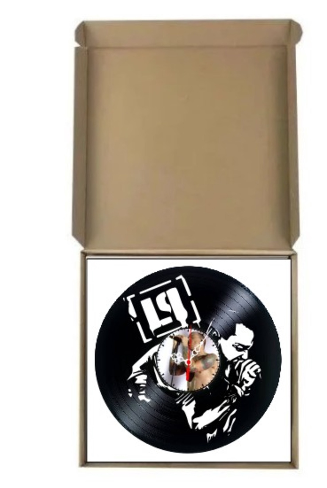 Ceas de perete decorativ realizat din disc de vinil, Model Linkin Park Chester Bennington Rock Metal, Negru, 30 cm - casă & stil de viață - decorațiuni de casă - decorațiuni de pereți - ceasuri de perete - Artynos.ro