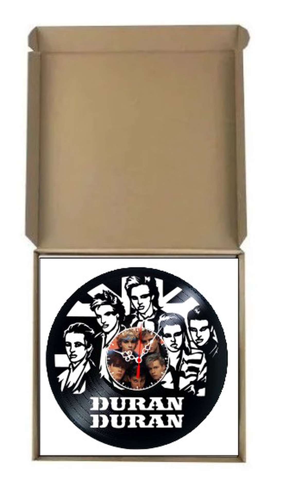 Ceas de perete decorativ realizat din disc de vinil, Model Duran Duran New Wave Synth Pop Rock, Negru, 30 cm - casă & stil de viață - decorațiuni de casă - decorațiuni de pereți - ceasuri de perete - Artynos.ro