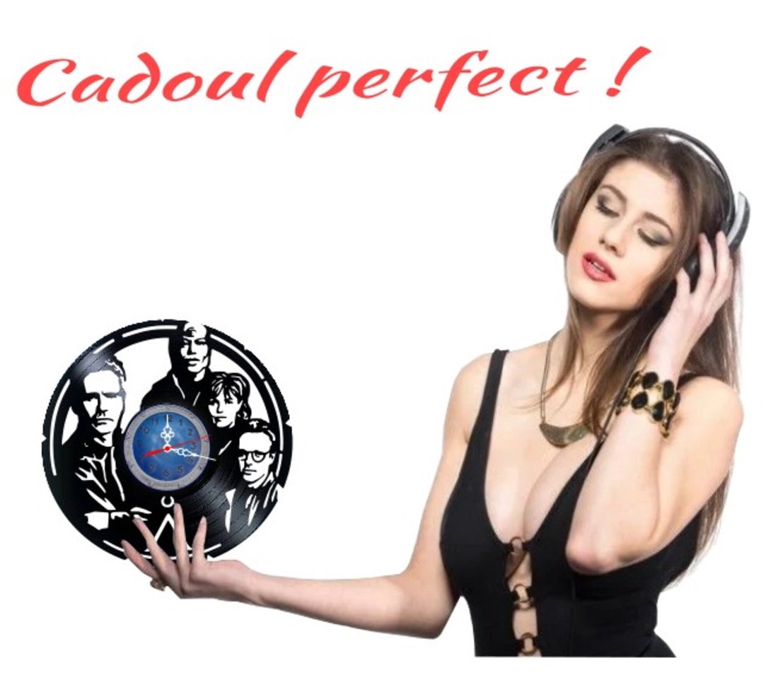 Ceas de perete decorativ realizat din disc de vinil, Model Stargate SG1 Serial Sci Fi Portretele Echipei, Negru, 30 cm - casă & stil de viață - decorațiuni de casă - decorațiuni de pereți - ceasuri de perete - Artynos.ro
