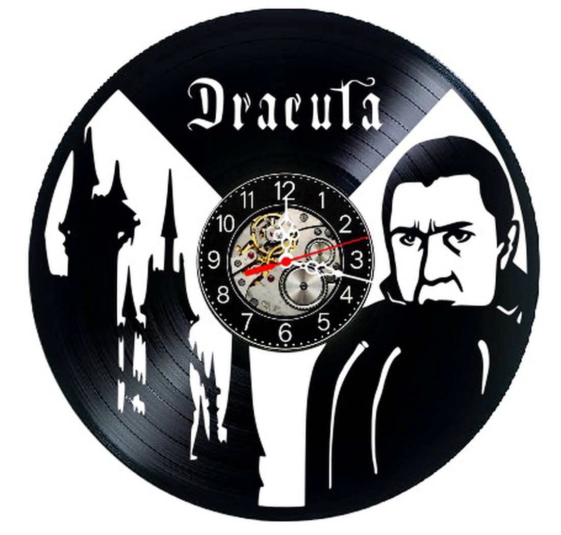 Ceas de perete decorativ realizat din disc de vinil, Model Chitara Electrica Note Muzicale Rock, Negru, 30 cm - casă & stil de viață - decorațiuni de casă - decorațiuni de pereți - ceasuri de perete - Artynos.ro