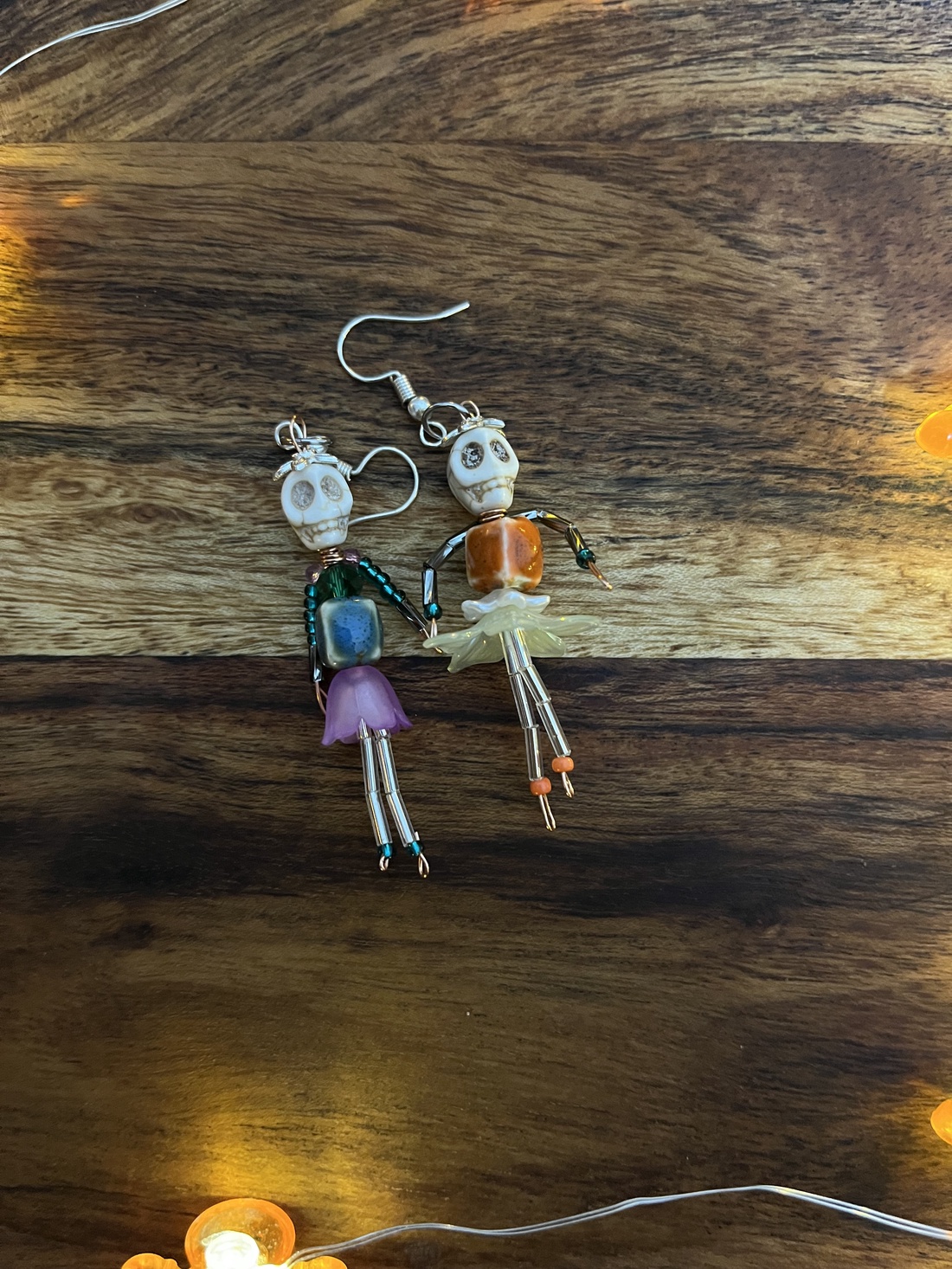 Cercei craniu robotel - bijuterii - cercei - cercei din mărgele - Artynos.ro