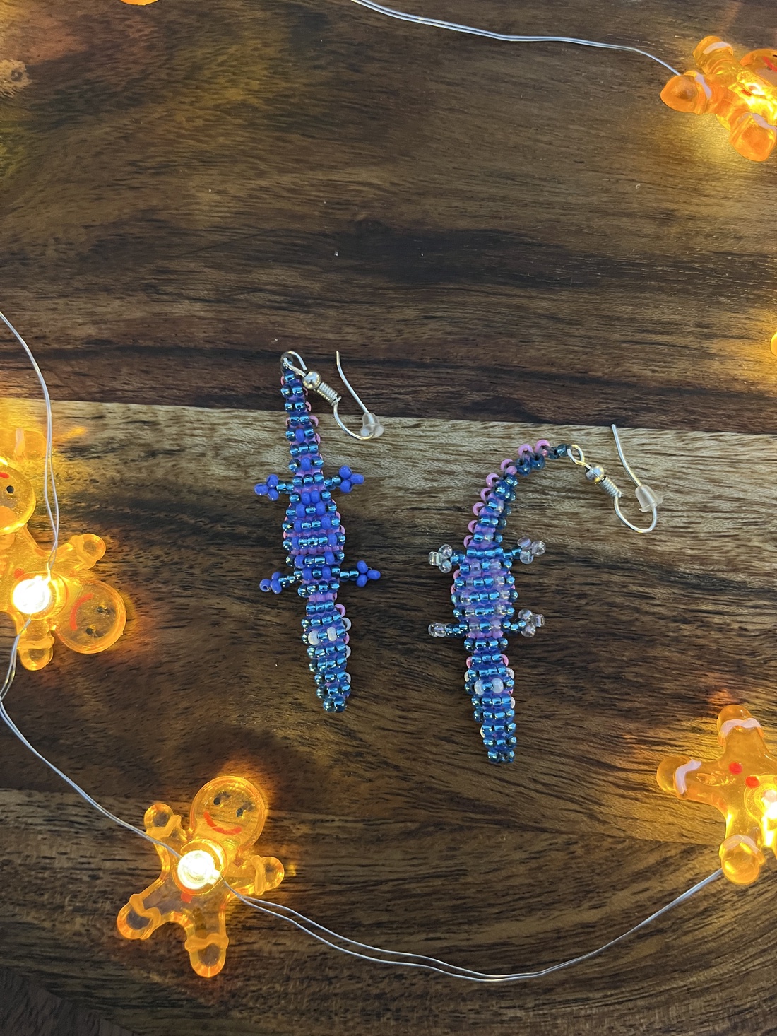 Cercei crocodil - bijuterii - cercei - cercei din mărgele - Artynos.ro