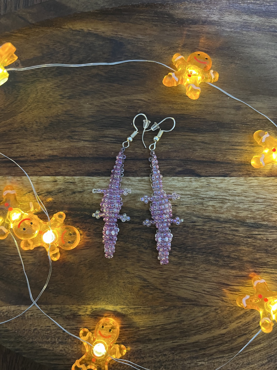 Cercei crocodil - bijuterii - cercei - cercei din mărgele - Artynos.ro