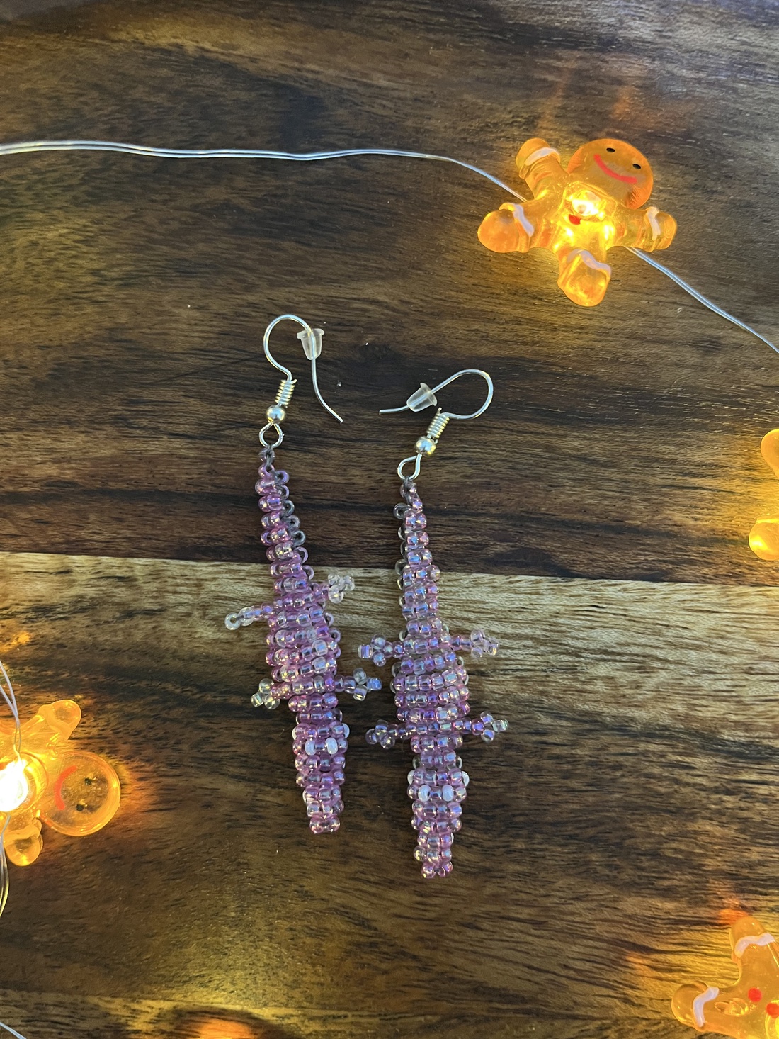 Cercei crocodil - bijuterii - cercei - cercei din mărgele - Artynos.ro