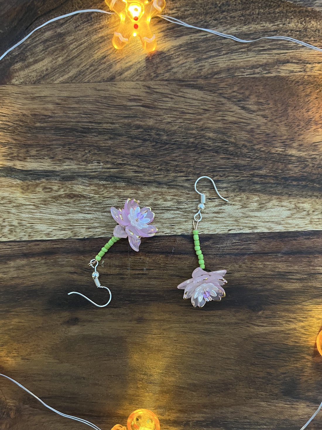 Cercei nufăr - bijuterii - cercei - cercei din mărgele - Artynos.ro