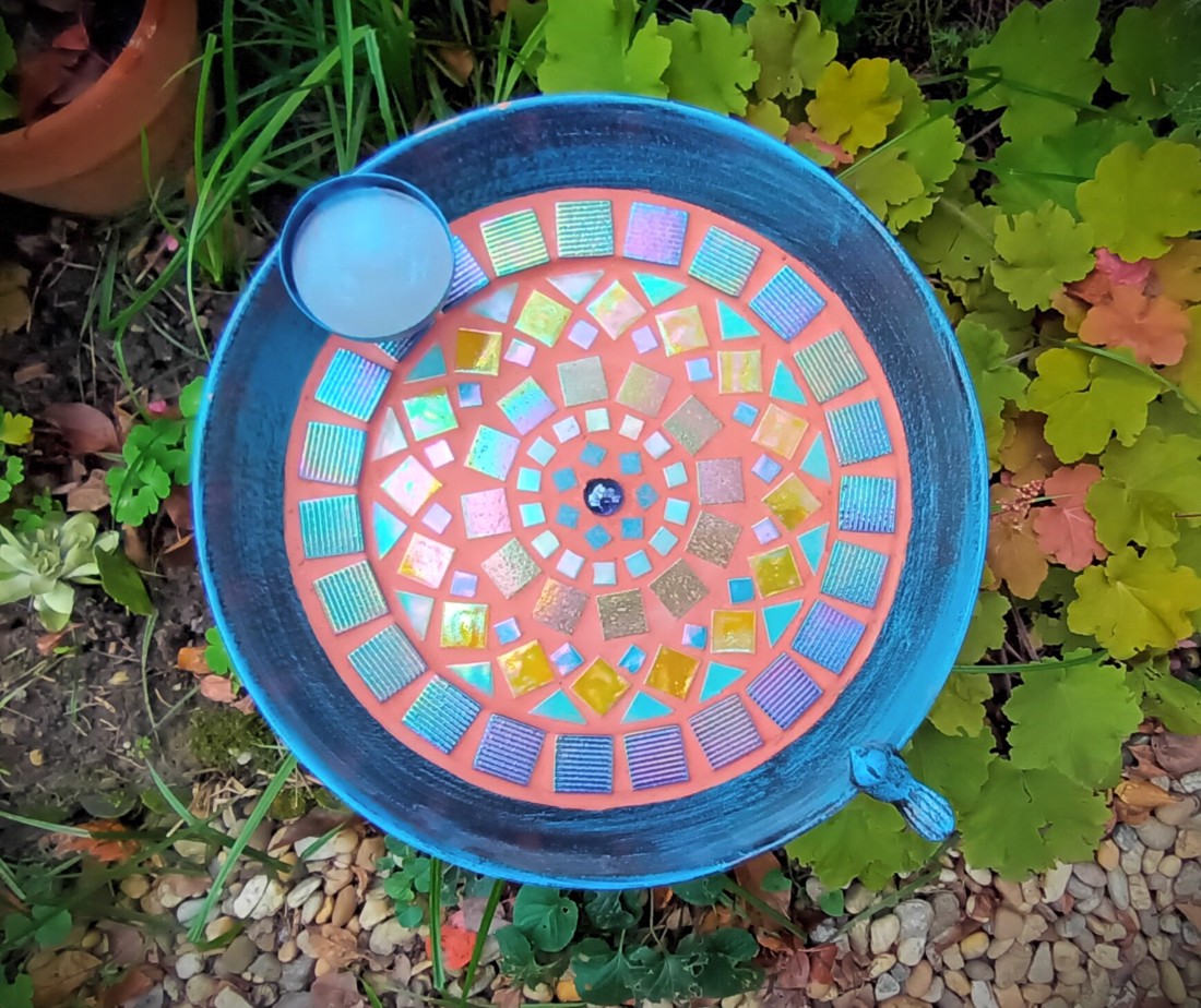 REKREDENC - Mâncător de păsări mozaic cu suport (44) - casă & stil de viață - accesorii pentru casă și grădină - hrănitoare păsări - Artynos.ro