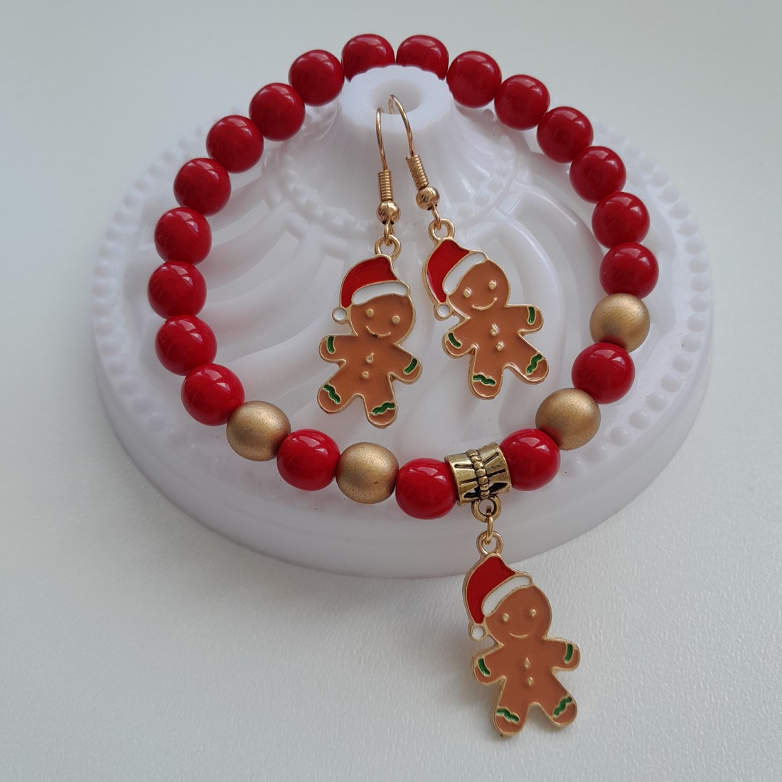 Set de bijuterii Gingerbread - brățară, cercei -  - Artynos.ro