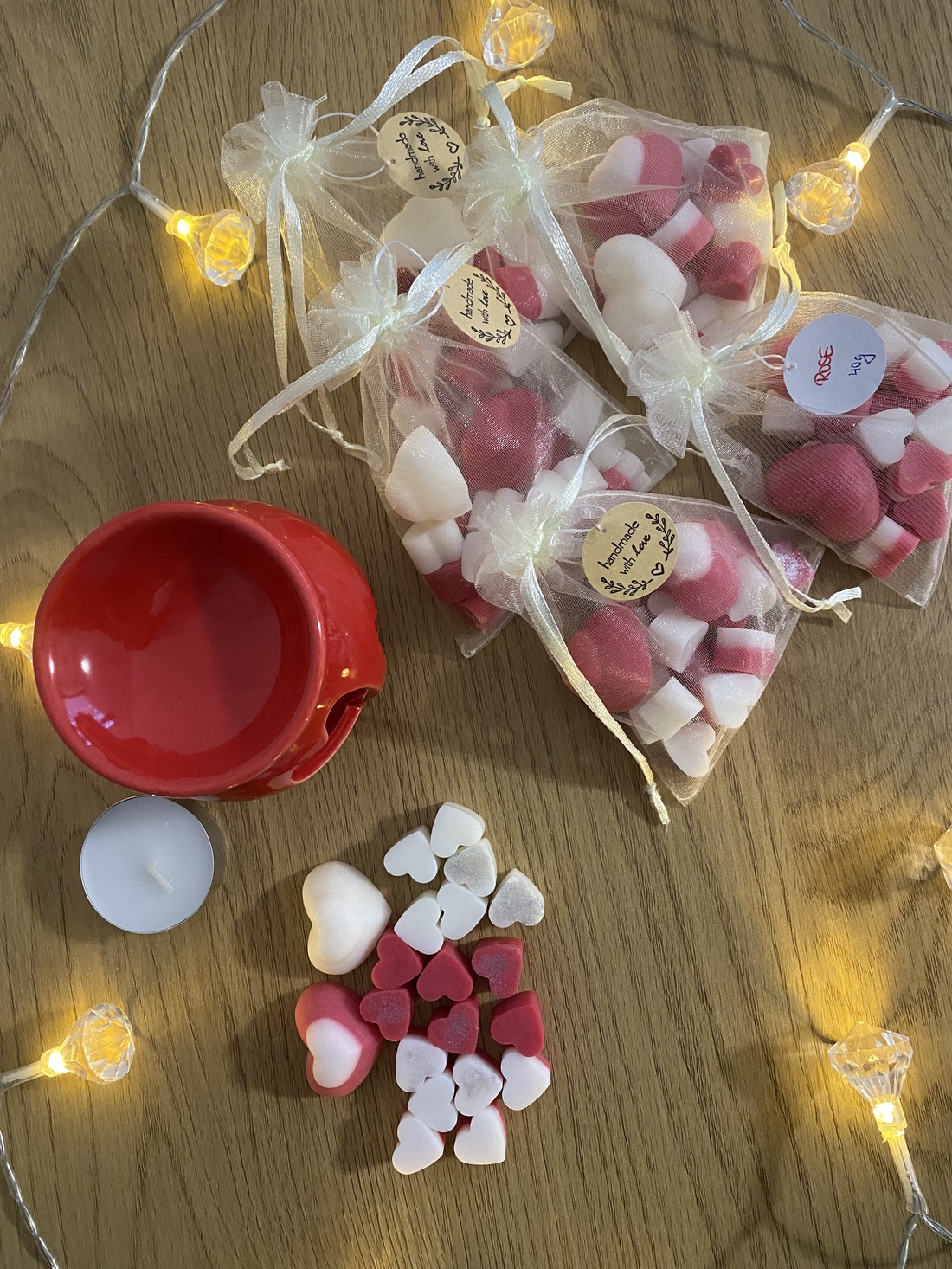 Set aromaterapie/Wax melts �Love is in the air (Rose/Trandafir) - casă & stil de viață - lumânări, parfumuri, arome - difuzor de arome - Artynos.ro