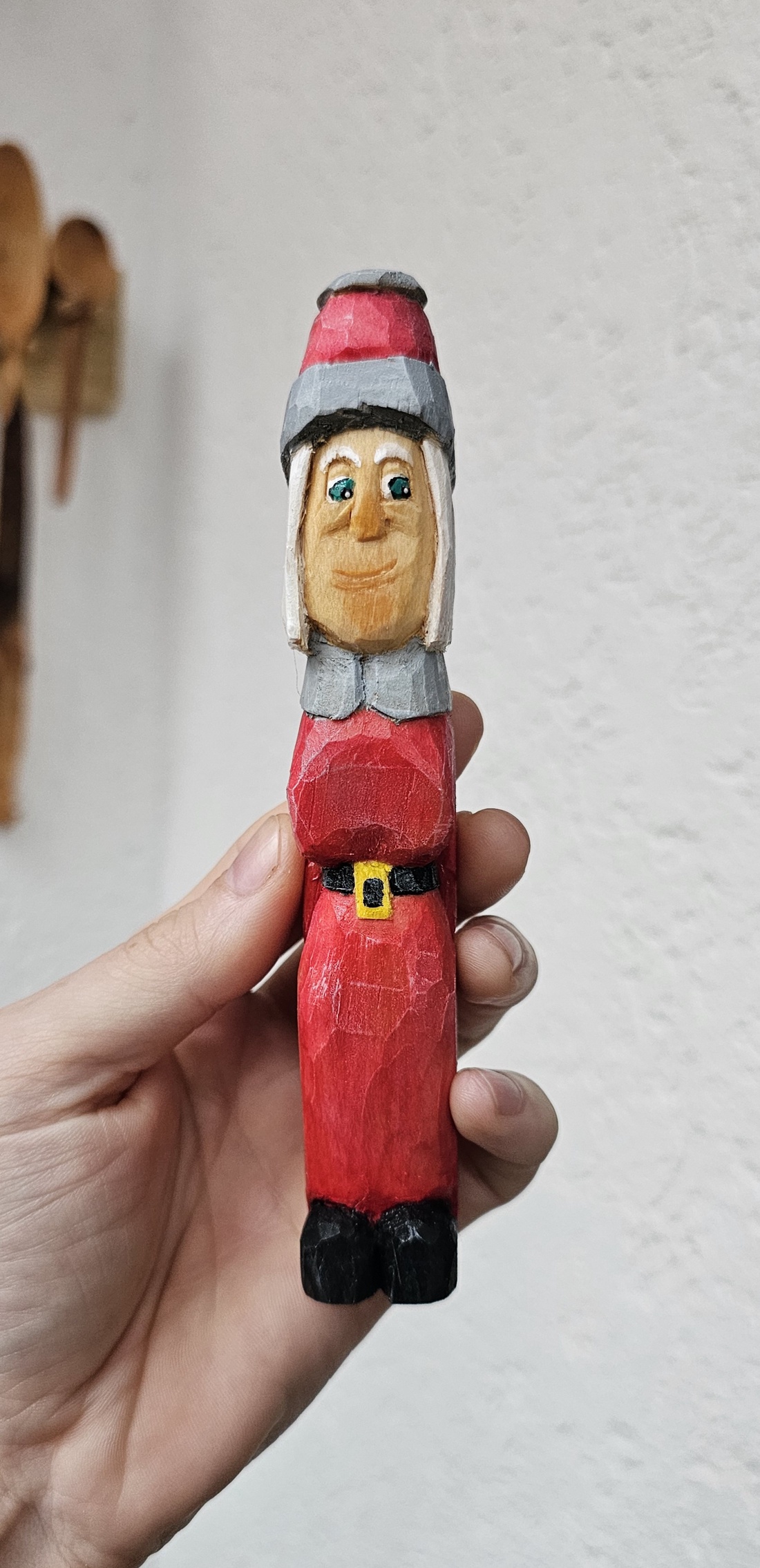 Figurină din Lemn Crăciuniță/Doamna Craciun - crăciun - cadouri de moș crăciun - decor cu moș crăciun - Artynos.ro