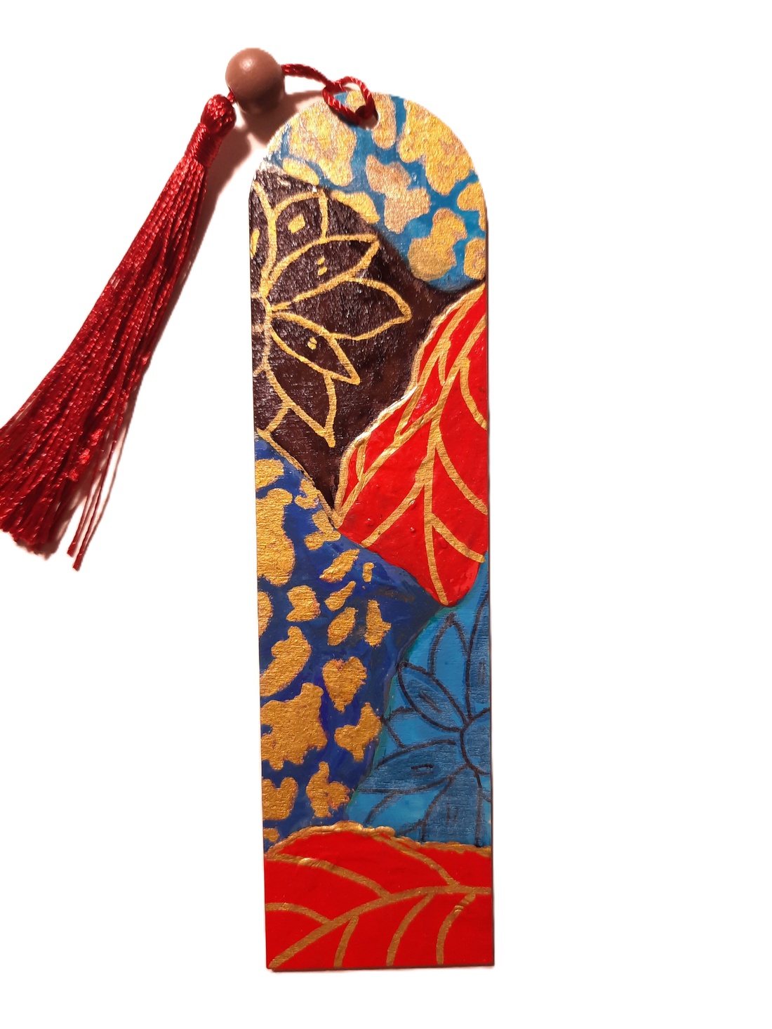 Semn de carte pictat manual cu motive abstracte - cărți și creații cu tematică muzicală, cadouri - semn de carte - Artynos.ro