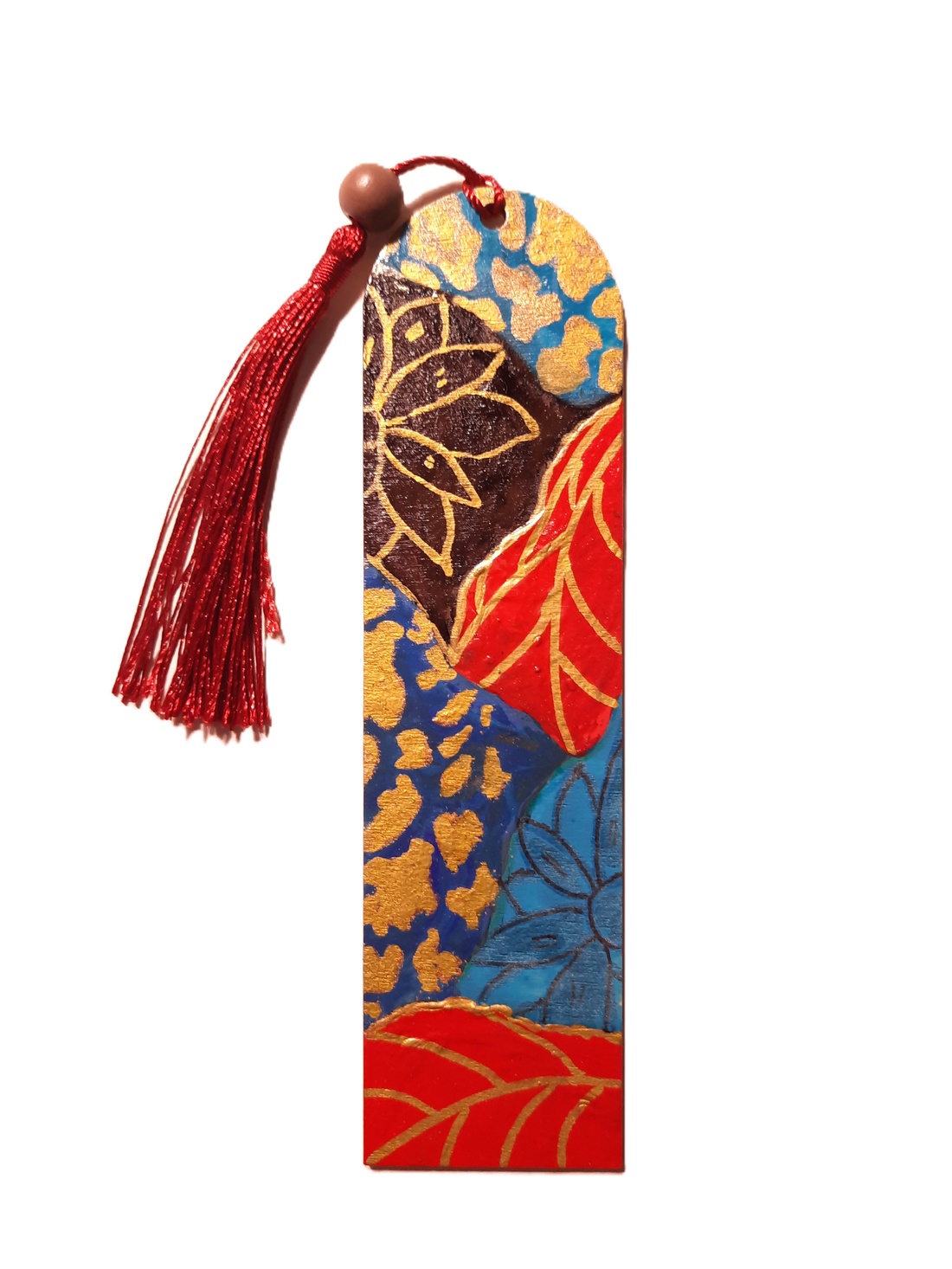 Semn de carte pictat manual cu motive abstracte - cărți și creații cu tematică muzicală, cadouri - semn de carte - Artynos.ro