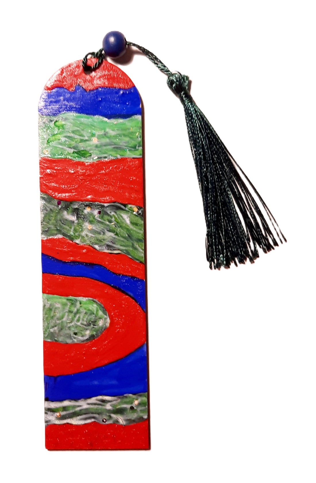 Semn de carte pictat manual cu motive abstracte - cărți și creații cu tematică muzicală, cadouri - semn de carte - Artynos.ro