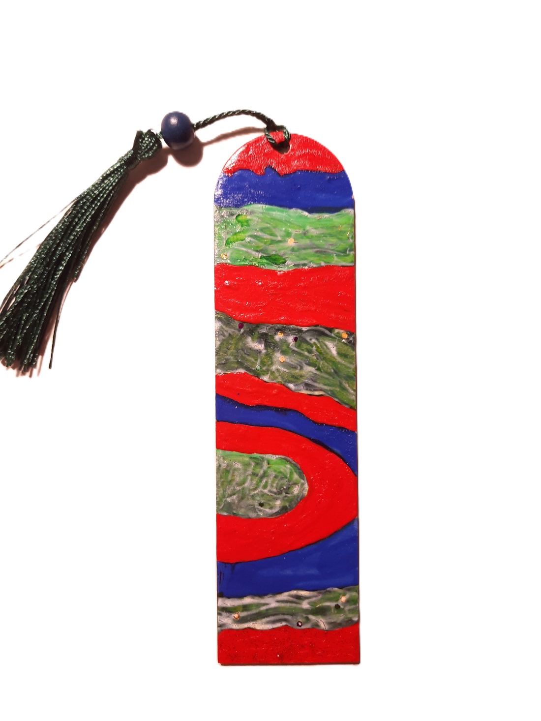 Semn de carte pictat manual cu motive abstracte - cărți și creații cu tematică muzicală, cadouri - semn de carte - Artynos.ro