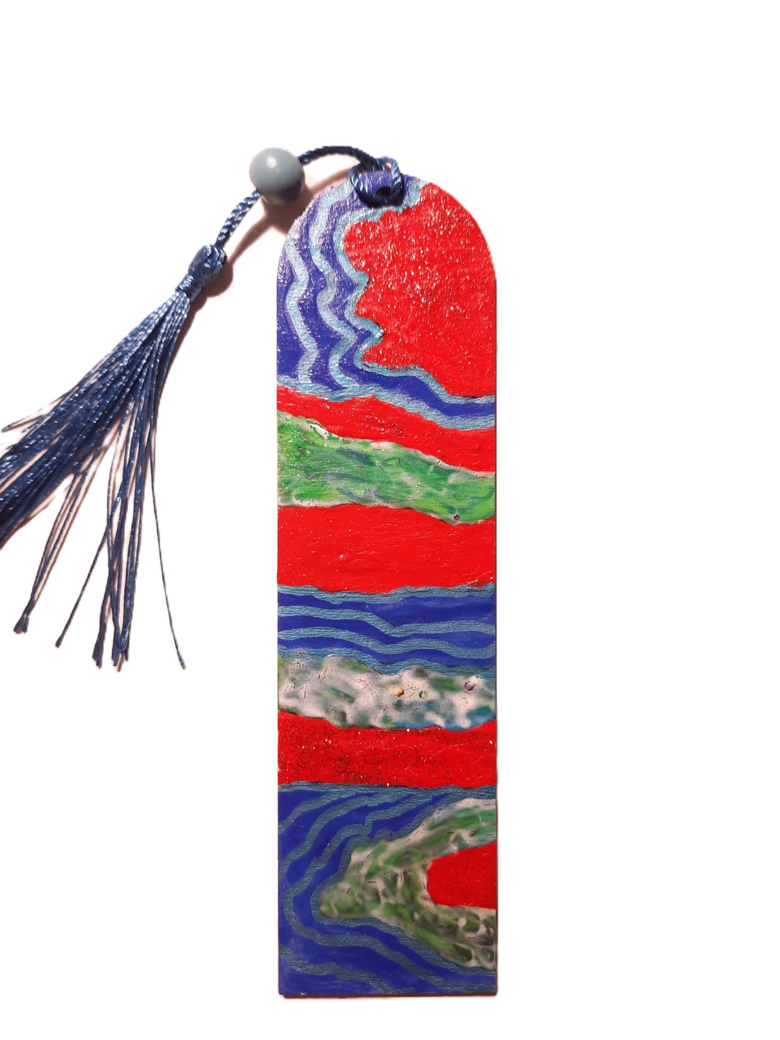 Semn de carte pictat manual cu motive abstracte - cărți și creații cu tematică muzicală, cadouri - semn de carte - Artynos.ro