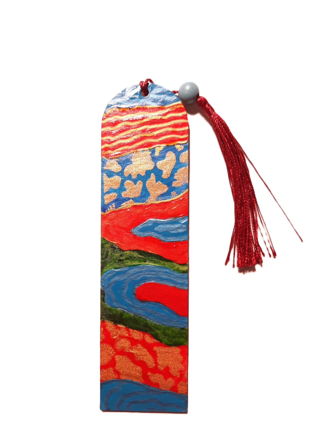 Semn de carte pictat manual cu motive abstracte - cărți și creații cu tematică muzicală, cadouri - semn de carte - Artynos.ro