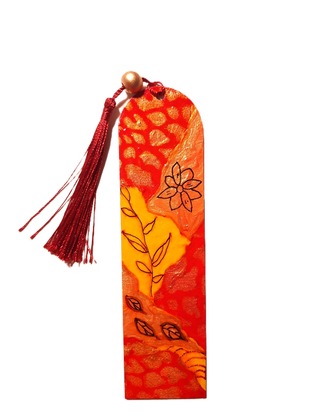 Semn de carte pictat manual cu motive abstracte - cărți și creații cu tematică muzicală, cadouri - semn de carte - Artynos.ro