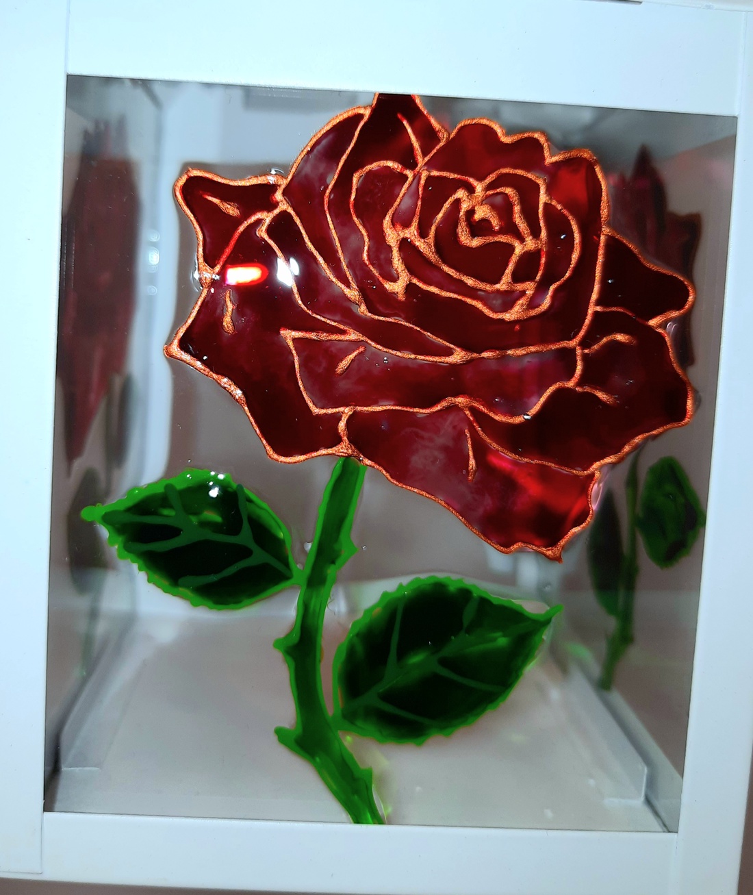 Felinar, pictat manual cu trandafiri  - arte vizuale și accesorii  - picturi - pictură pe sticlă - Artynos.ro