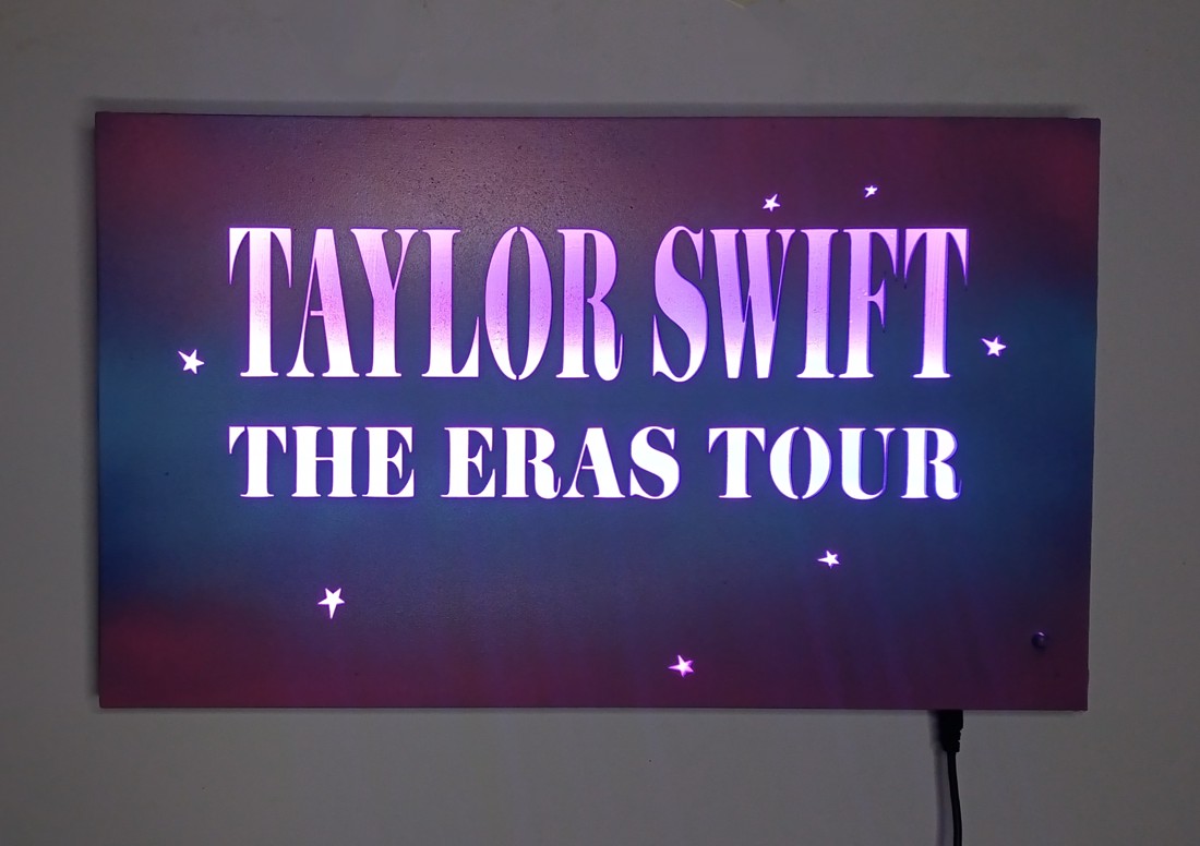 Taylor Swift - pictură murală iluminată - casă & stil de viață - decorațiuni de casă - picturi murale - artă de perete din lemn - Artynos.ro