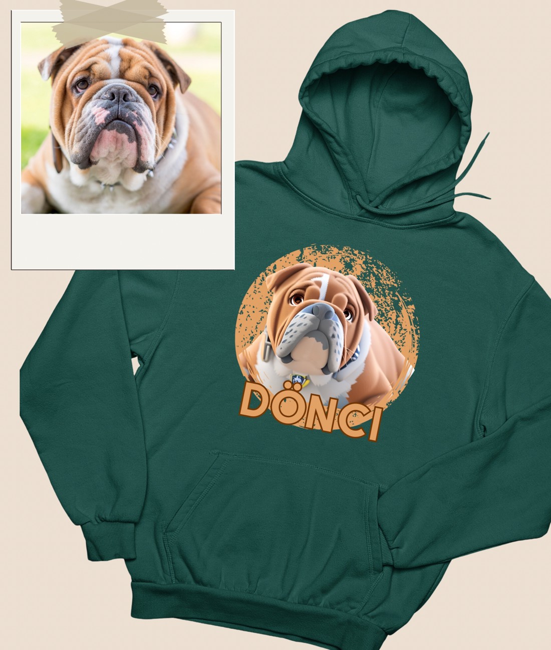 Pulover câine personalizat cu personaj de desene animate din propria fotografie - cadou personalizat pentru proprietarii de câini - pulover câine -  - Artynos.ro