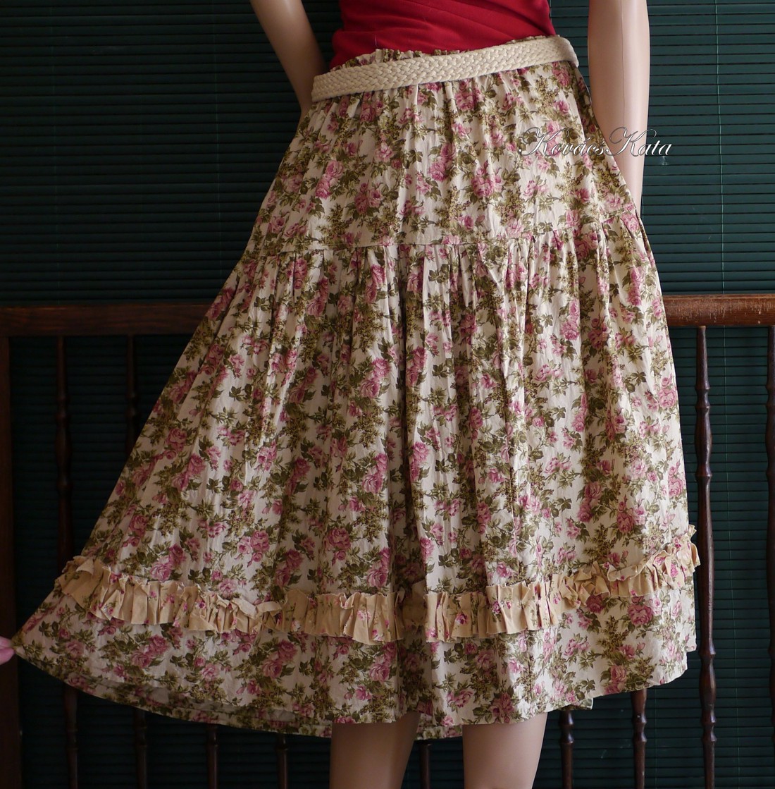 ROSE SKIRT - fustă romantică din bumbac și in - îmbrăcăminte și modă - haine damă - fustă damă - Artynos.ro
