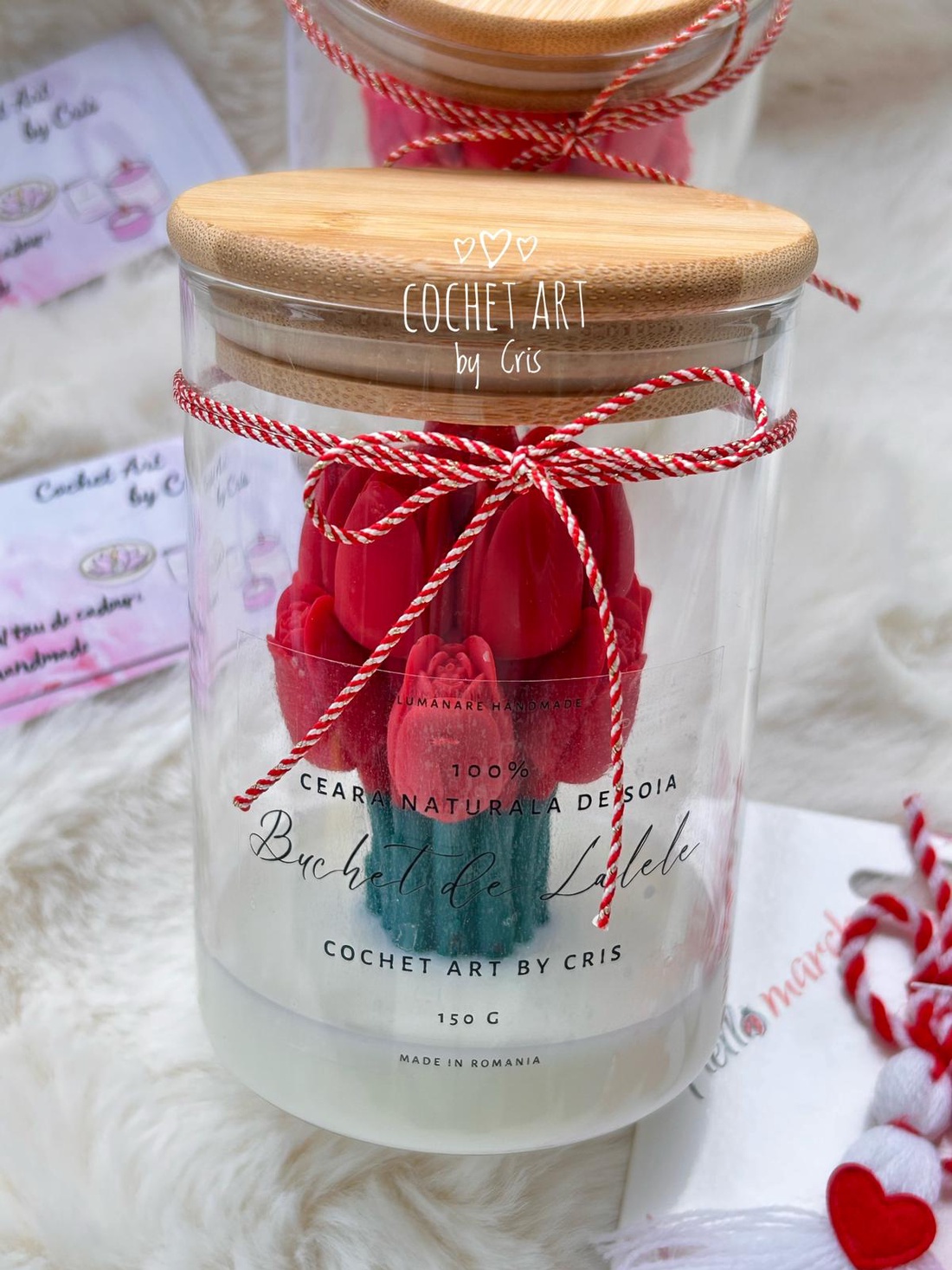 Lumanare Buchet cu Lalele in recipient  - casă & stil de viață - lumânări, parfumuri, arome - lumânări artizanale - Artynos.ro