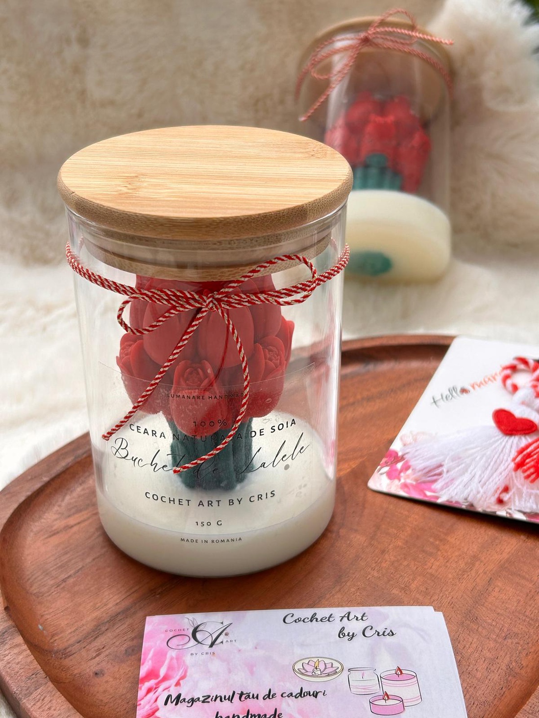 Lumanare Buchet cu Lalele in recipient  - casă & stil de viață - lumânări, parfumuri, arome - lumânări artizanale - Artynos.ro