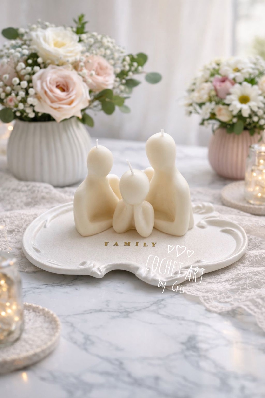 Set Family din tavita si lumanari din ceara de soia - casă & stil de viață - lumânări, parfumuri, arome - lumânări artizanale - Artynos.ro