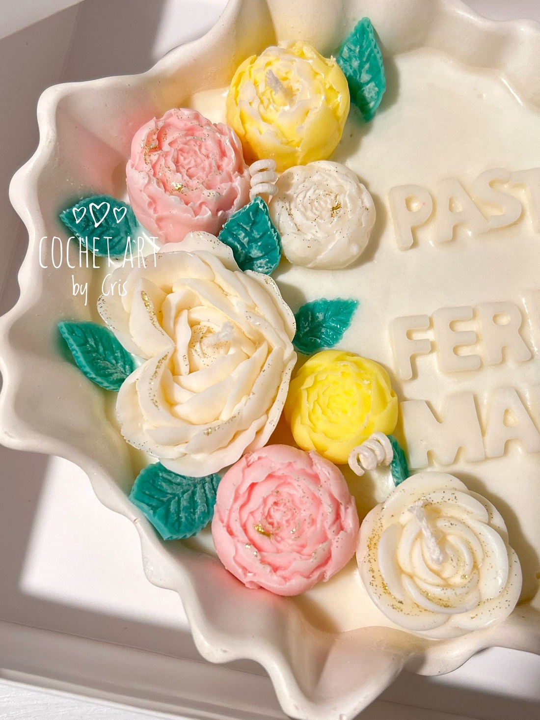 Lumanare cu mesaj Paste fericit mama - decor de sărbători - decorațiuni de paște - decor masă de paște - Artynos.ro