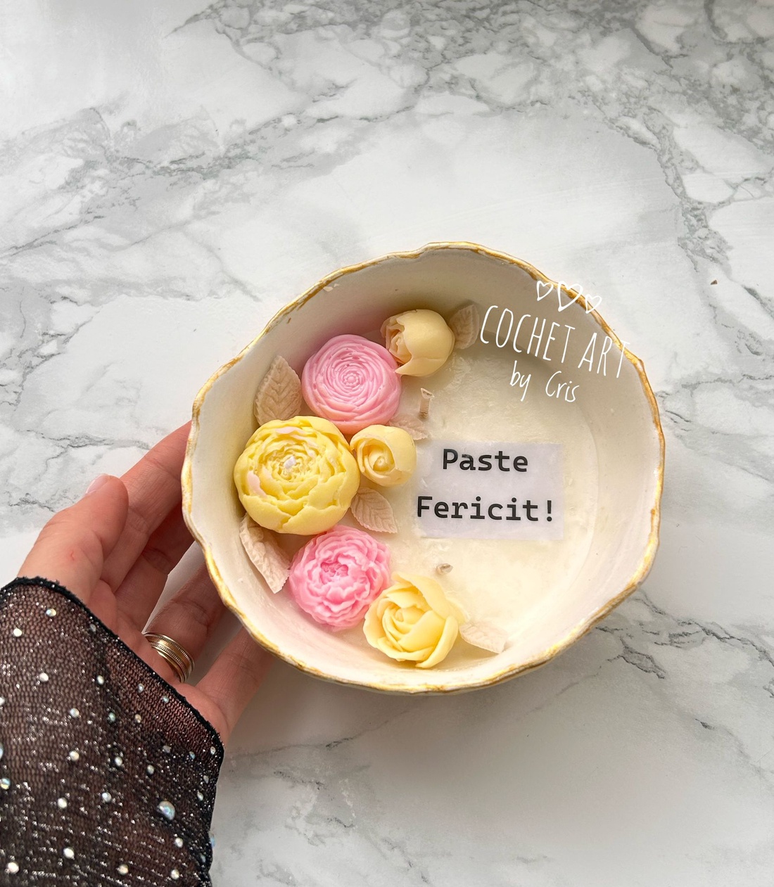 Lumanare Paste Fericit - decor de sărbători - decorațiuni de paște - decor masă de paște - Artynos.ro