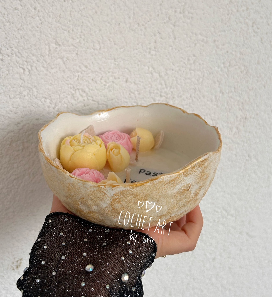 Lumanare Paste Fericit - decor de sărbători - decorațiuni de paște - decor masă de paște - Artynos.ro