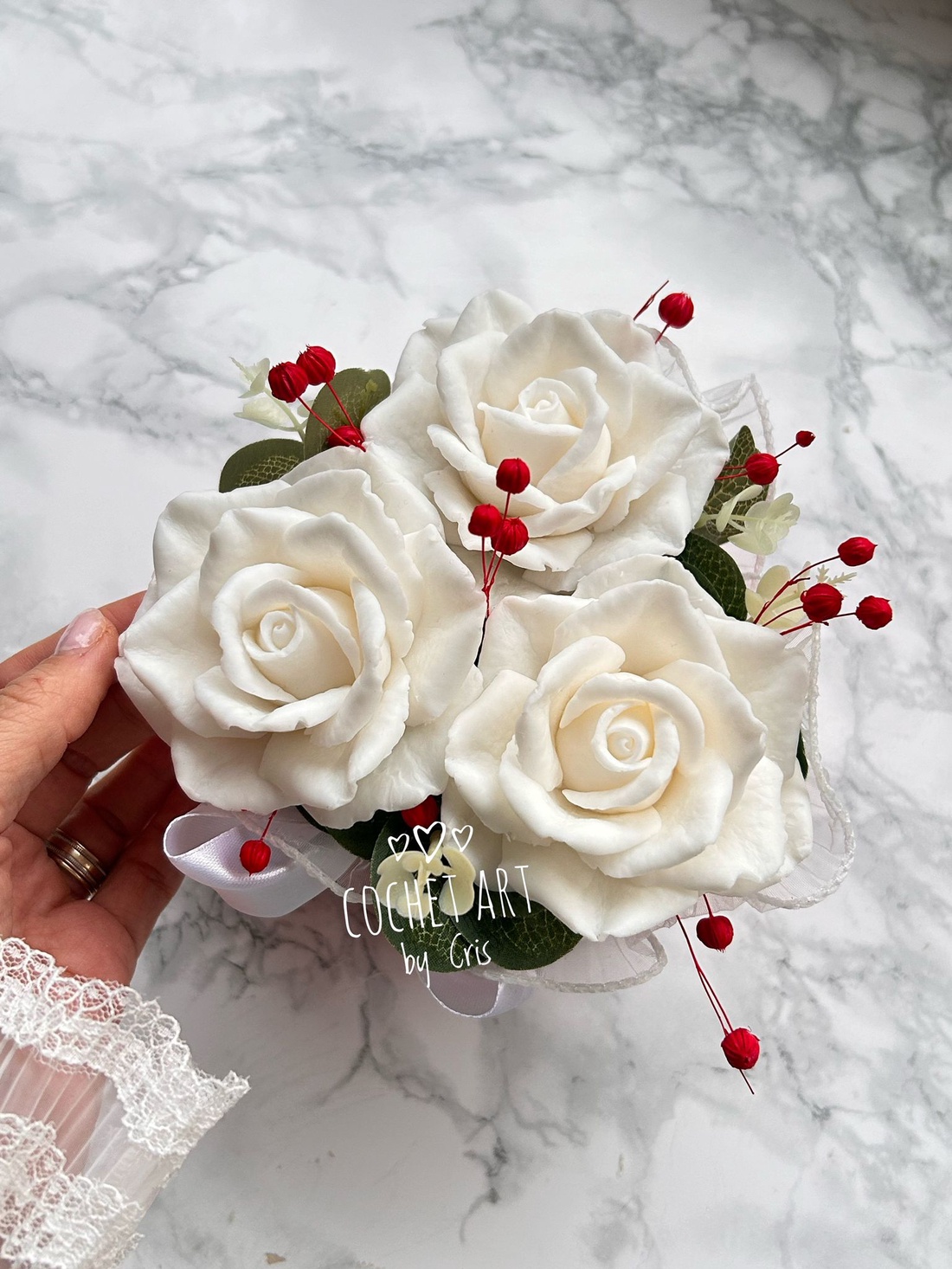 Aranjament inima cu Trandafiri din baza de sapun - casă & stil de viață - decorațiuni de casă - accesorii florale - cutii cu flori - Artynos.ro