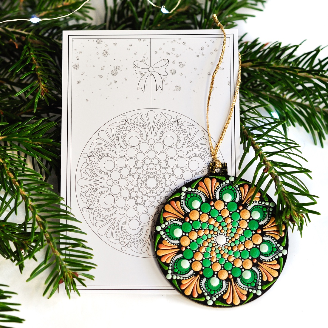 Glob Mandala Ice Flower Green - crăciun - decorațiuni de crăciun de casă - globuri de crăciun - Artynos.ro