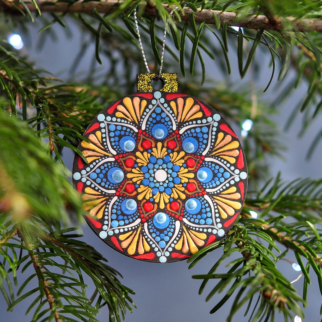 Glob Mandala O Christmas Tree! Blue - crăciun - decorațiuni de crăciun de casă - globuri de crăciun - Artynos.ro