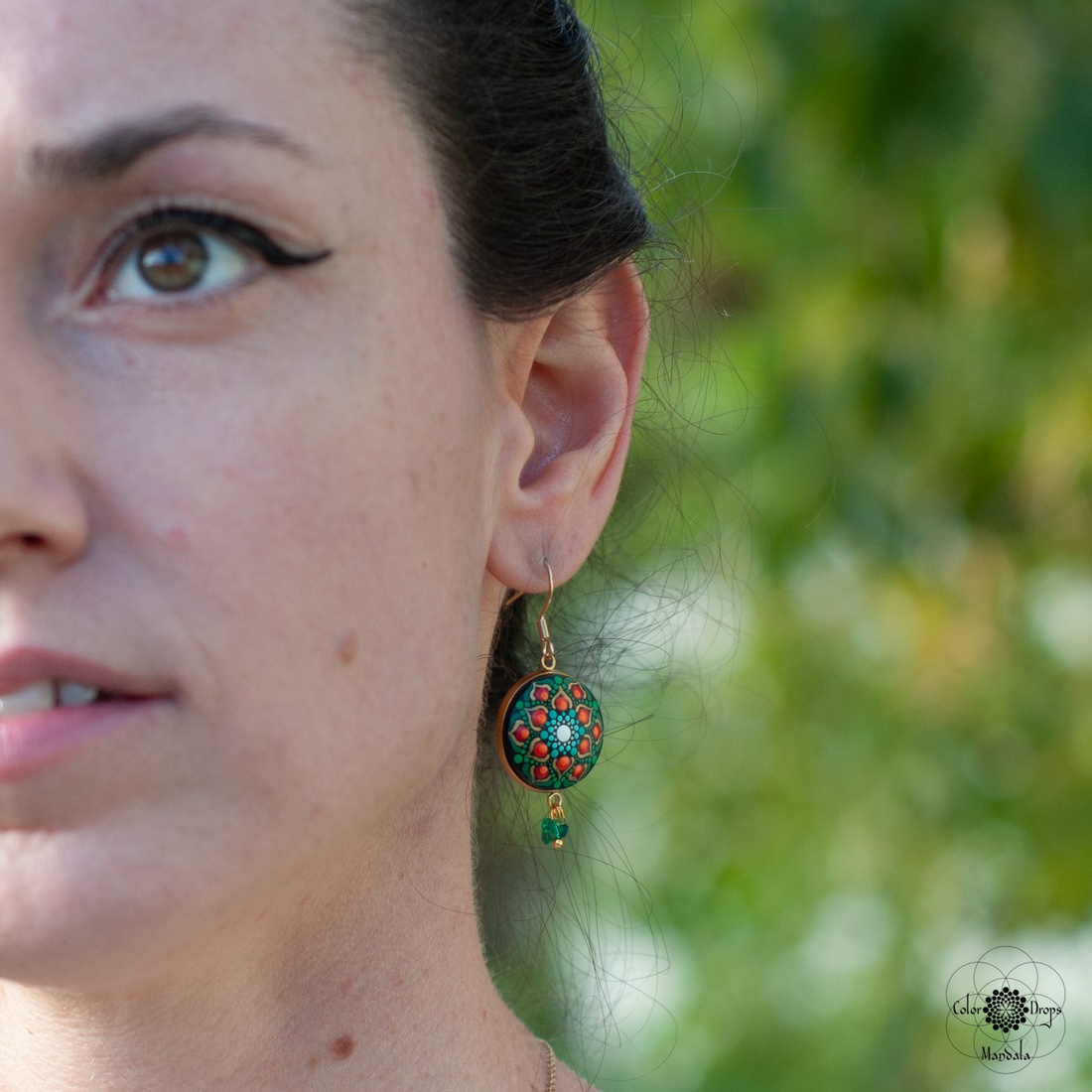 Cercei Mandala Forest Jewel - bijuterii - cercei - cercei din lemn - Artynos.ro