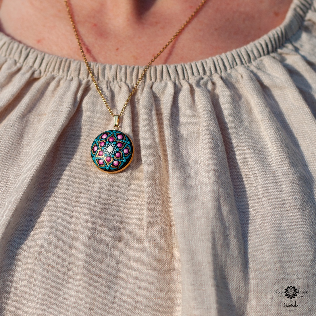Colier Mandala Autumn's call MINI - bijuterii - coliere - coliere cu pandative - Artynos.ro