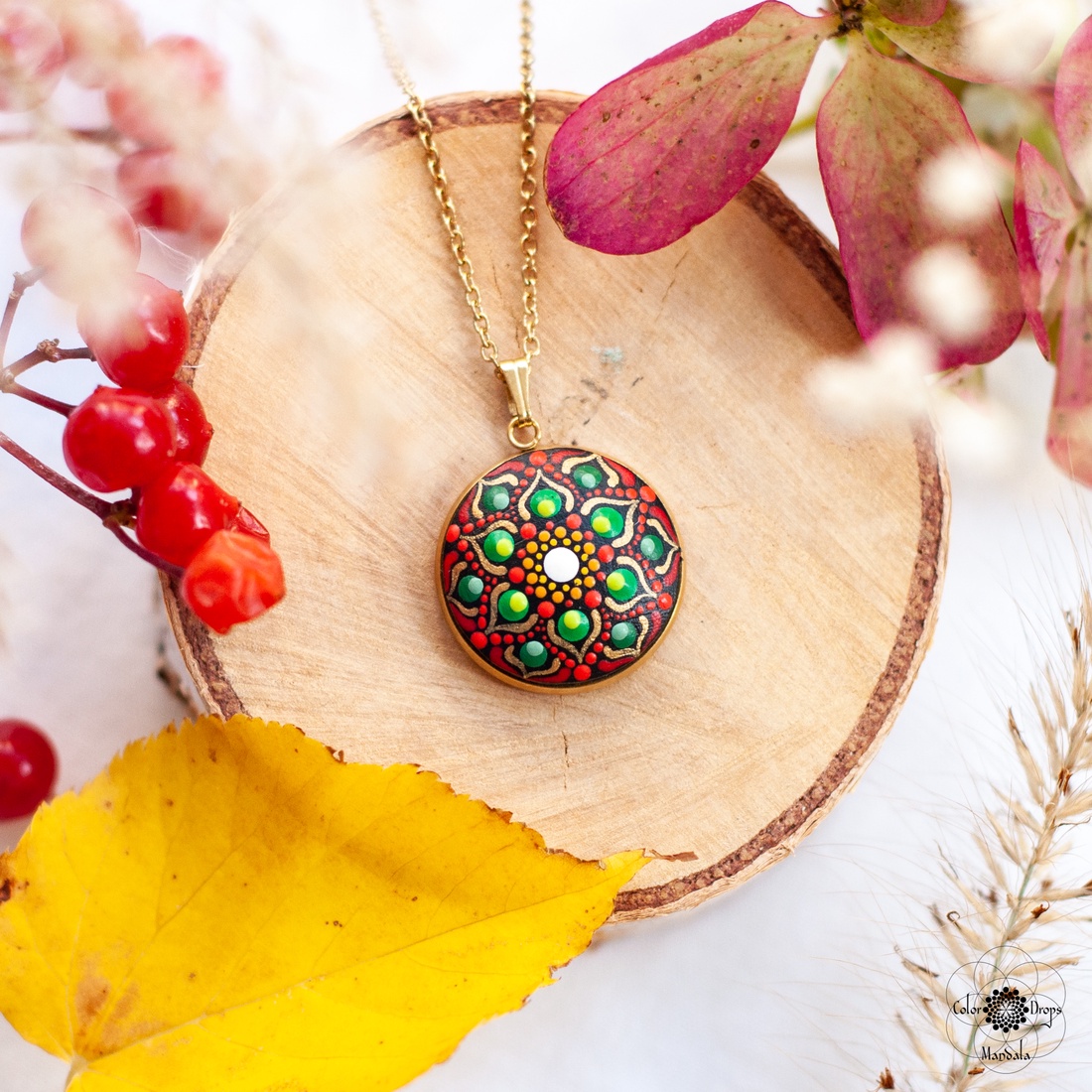 Colier Mandala Earthy Vibes MINI - bijuterii - coliere - coliere cu pandative - Artynos.ro