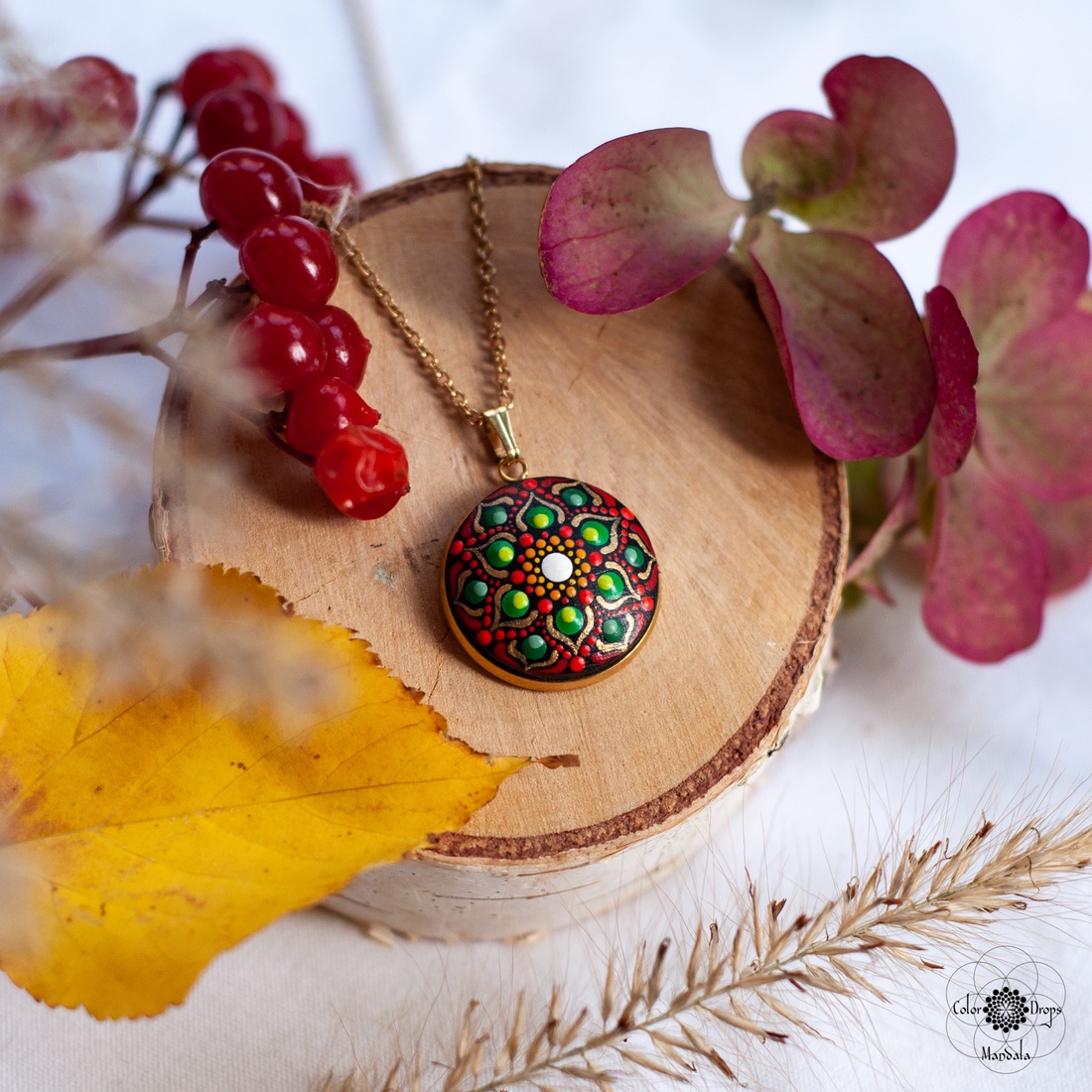 Colier Mandala Earthy Vibes MINI - bijuterii - coliere - coliere cu pandative - Artynos.ro