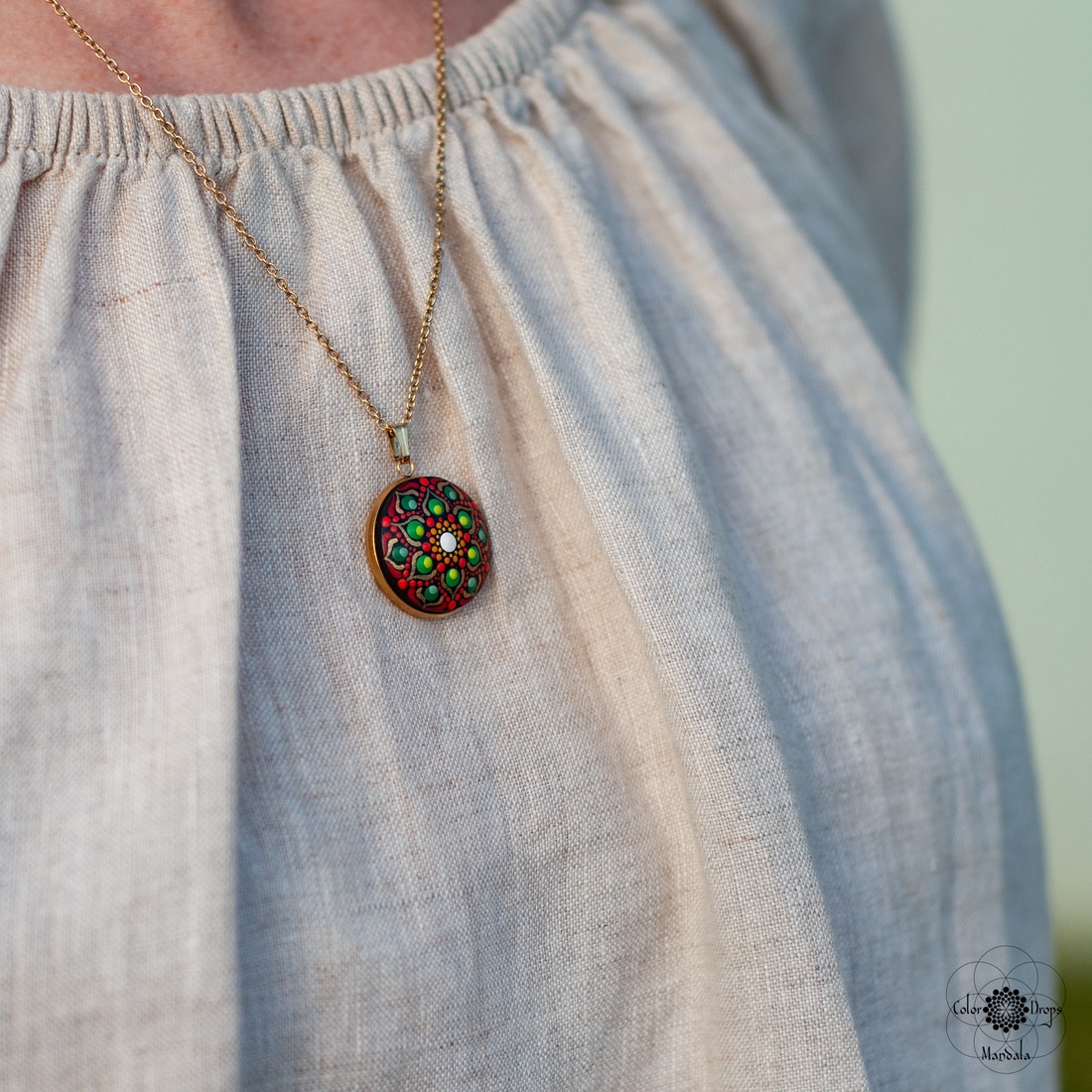 Colier Mandala Earthy Vibes MINI - bijuterii - coliere - coliere cu pandative - Artynos.ro