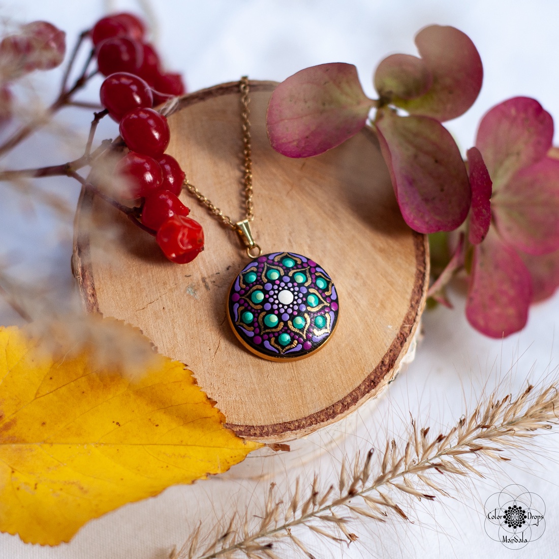 Colier Mandala Fall's Whisper MINI - bijuterii - coliere - coliere cu pandative - Artynos.ro