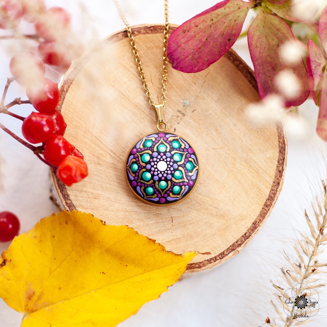 Colier Mandala Fall's Whisper MINI - bijuterii - coliere - coliere cu pandative - Artynos.ro