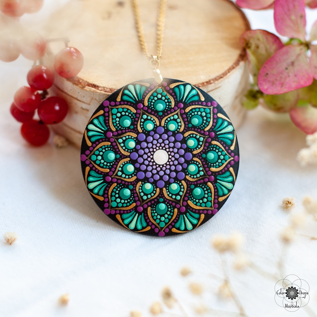 Colier Mandala Fall's Whisper - bijuterii - coliere - coliere cu pandative - Artynos.ro