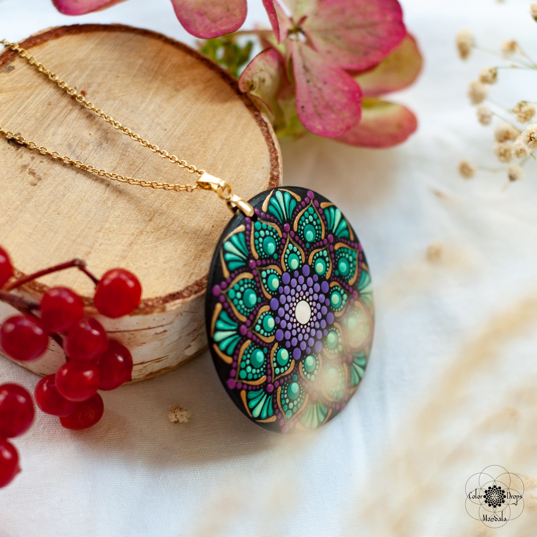 Colier Mandala Fall's Whisper - bijuterii - coliere - coliere cu pandative - Artynos.ro