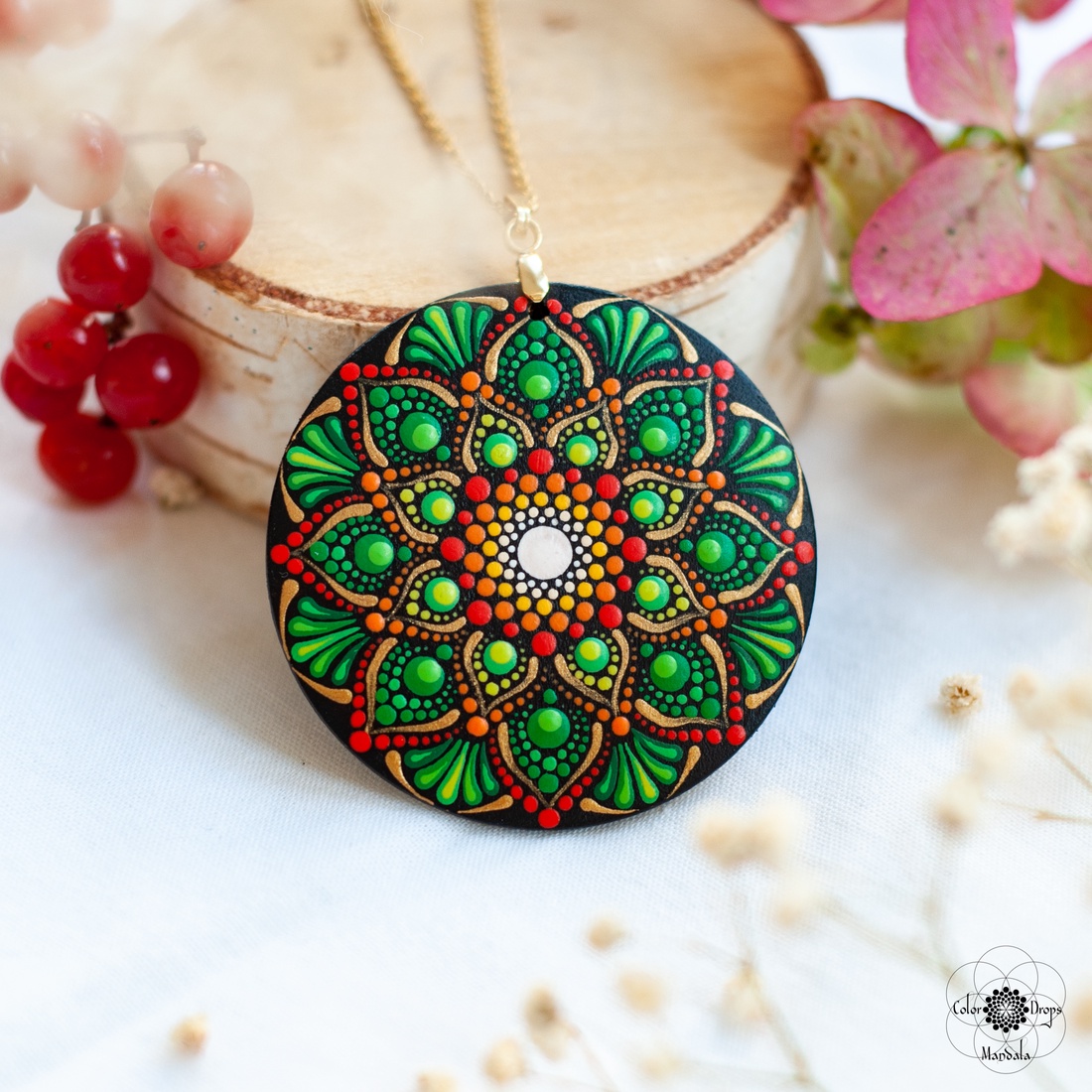 Colier Mandala Earthy Vibes - bijuterii - coliere - coliere cu pandative - Artynos.ro