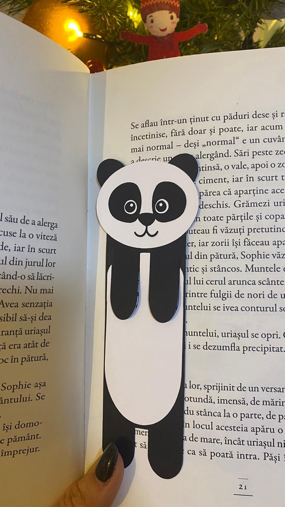 Semn de carte pentru copii - Urs panda - cărți și creații cu tematică muzicală, cadouri - semn de carte - Artynos.ro