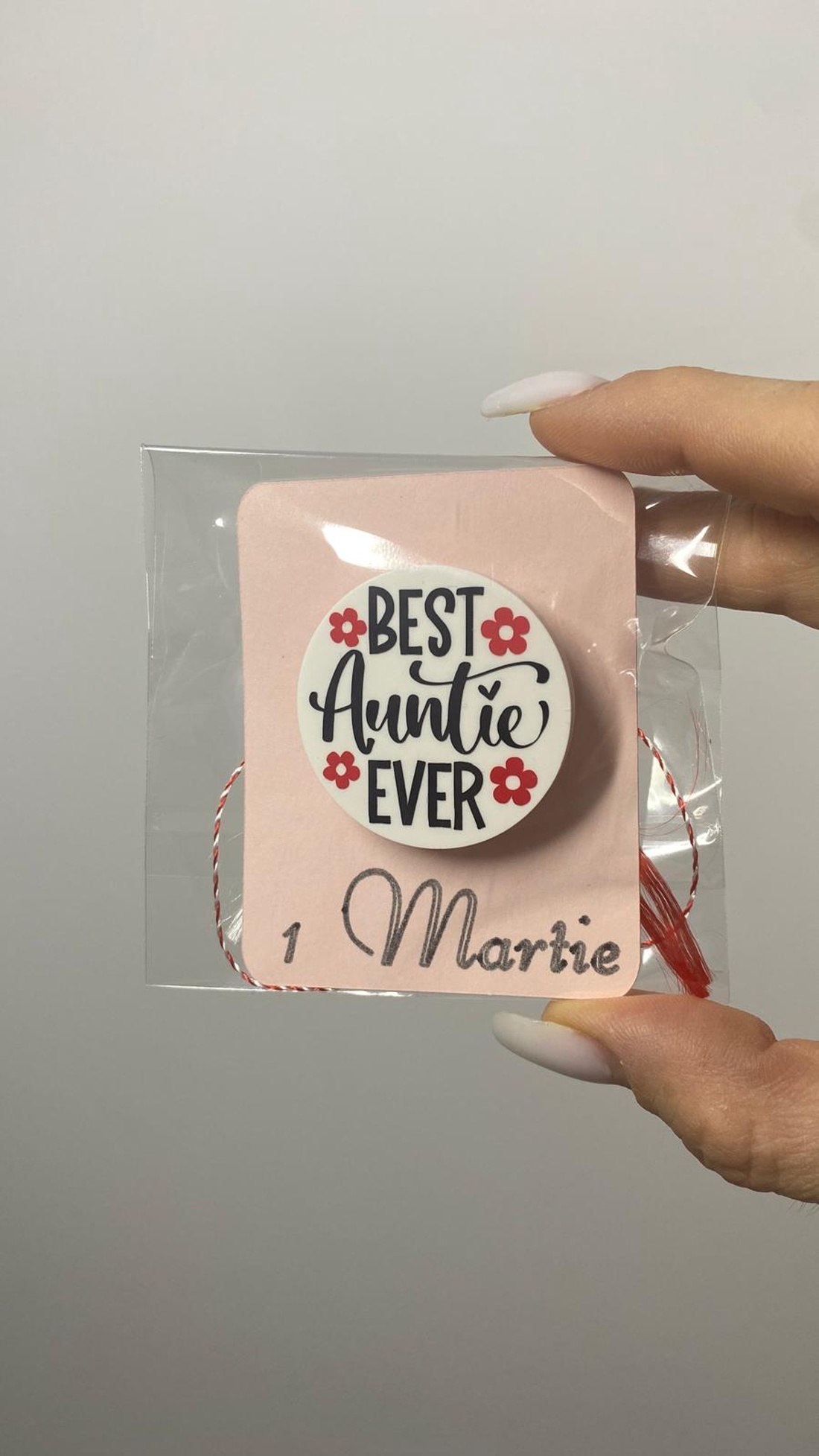 Broșă - 3.5 cm - Best auntie ever - bijuterii - broșe - Artynos.ro