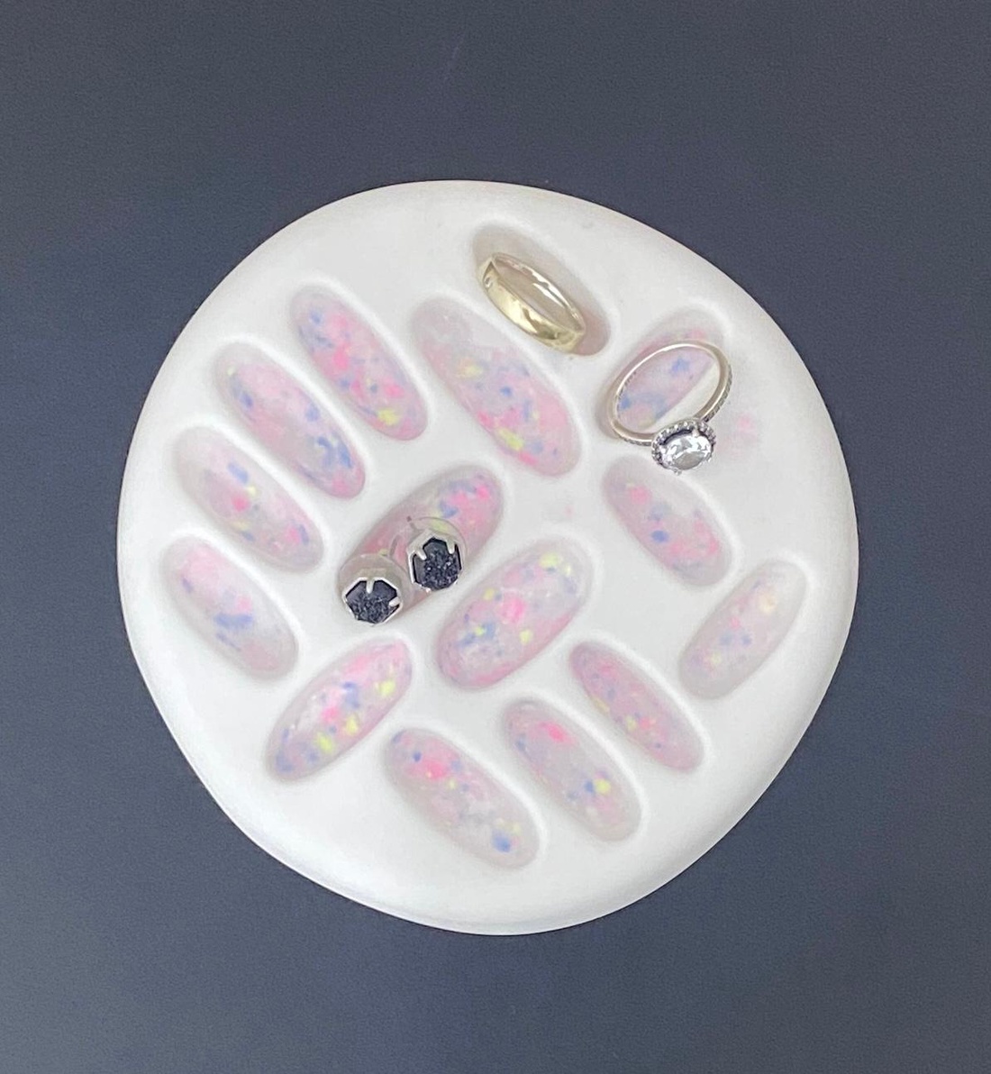 Suport bijuterii � model terrazzo (realizat manual) - bijuterii - suporturi și cutii de bijuterii - stand bijuterii - Artynos.ro