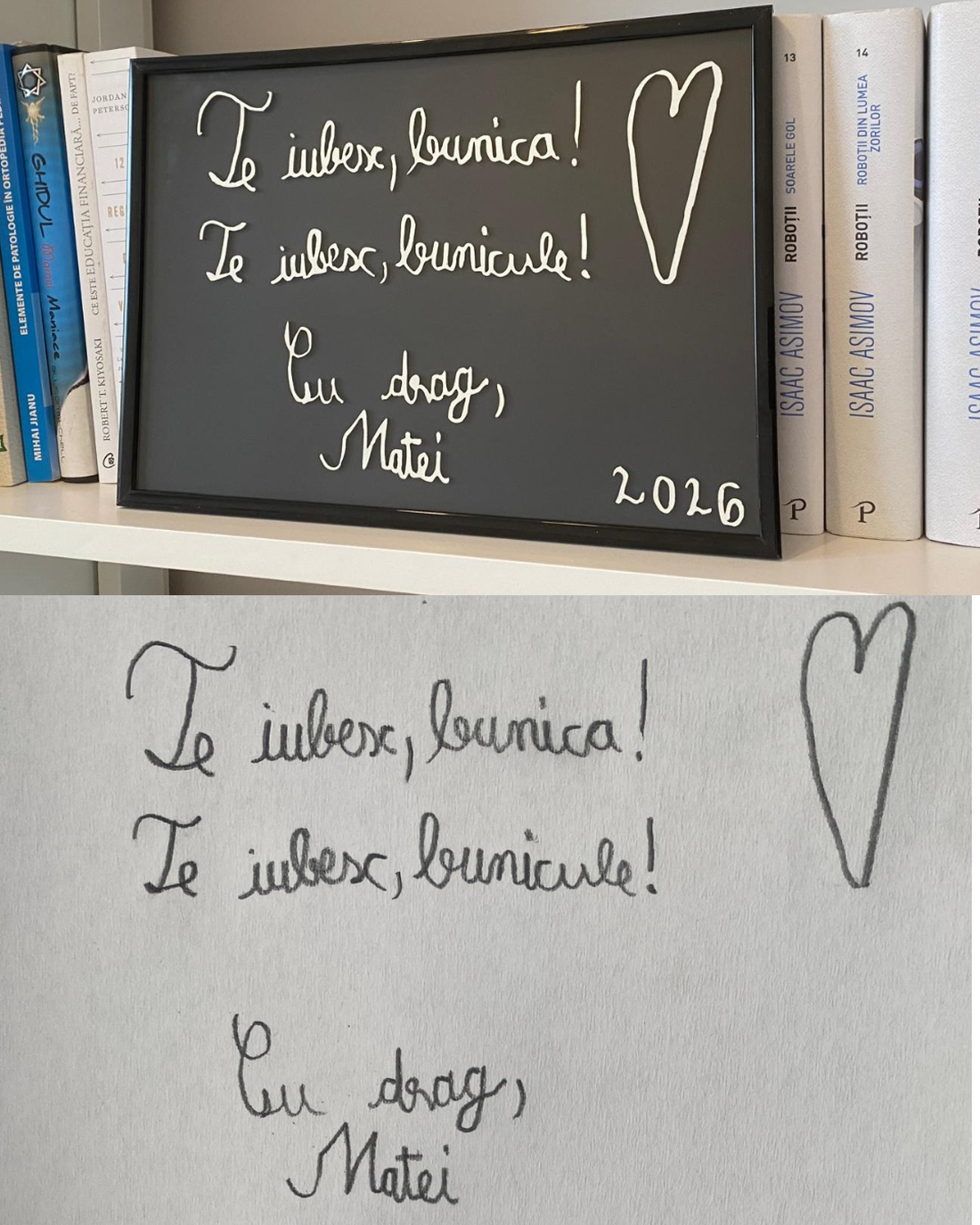 Tablou 3D personalizat din mesaj scris de mână sau desen de copil - decor de sărbători - decorațiuni de paște - alte creații de paște - Artynos.ro