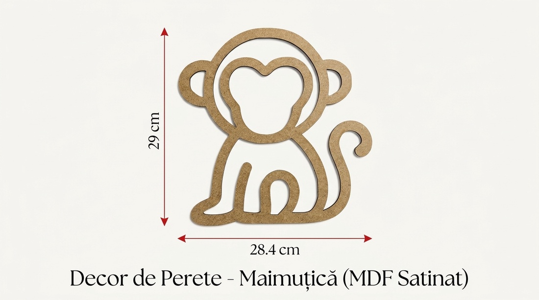 Decor de Perete - Maimuțică Veselă - 29 cm - casă & stil de viață - echipament pentru camera copiilor - decorațiuni de cameră - Artynos.ro