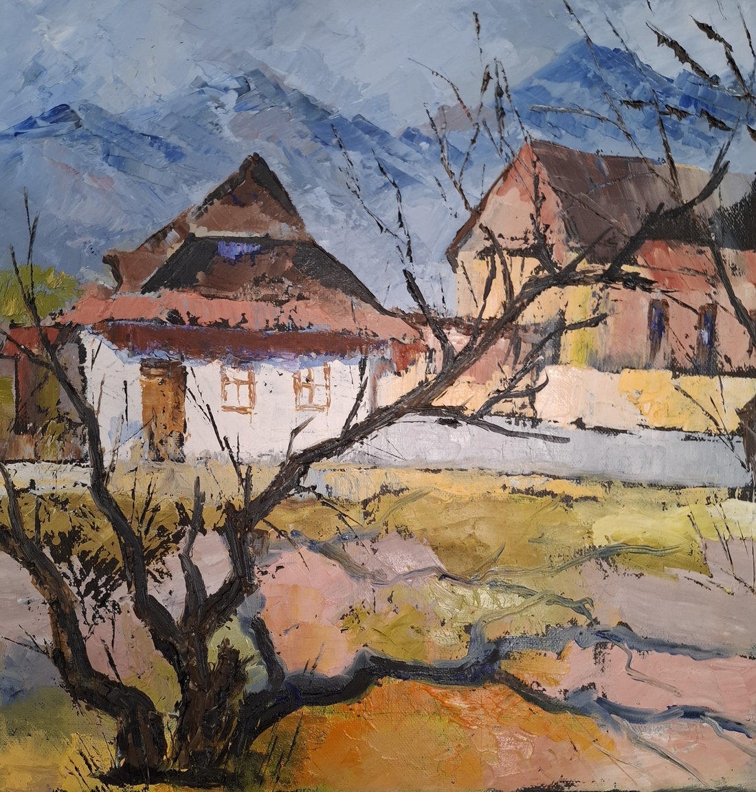 Ecoul toamnei - Fagarașul în tăcere... - arte vizuale și accesorii  - picturi - pictură în ulei - Artynos.ro