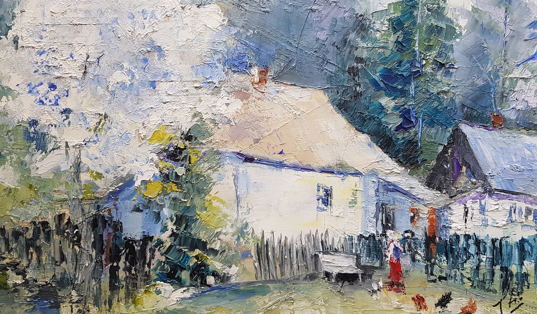 Primăvara-n satul meu - arte vizuale și accesorii  - picturi - pictură în ulei - Artynos.ro